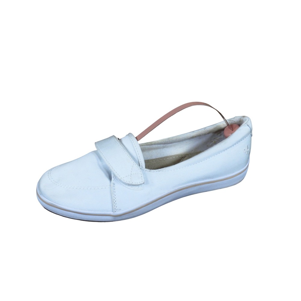 Grasshoppers EF52824 Women Slip On Sneaker Size 7.5 Wide Walking White Textile